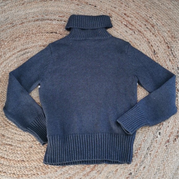 Womens vintage cotton turtleneck Tommy Hilfiger90s snowflake gray sweater Size M - Picture 6 of 7